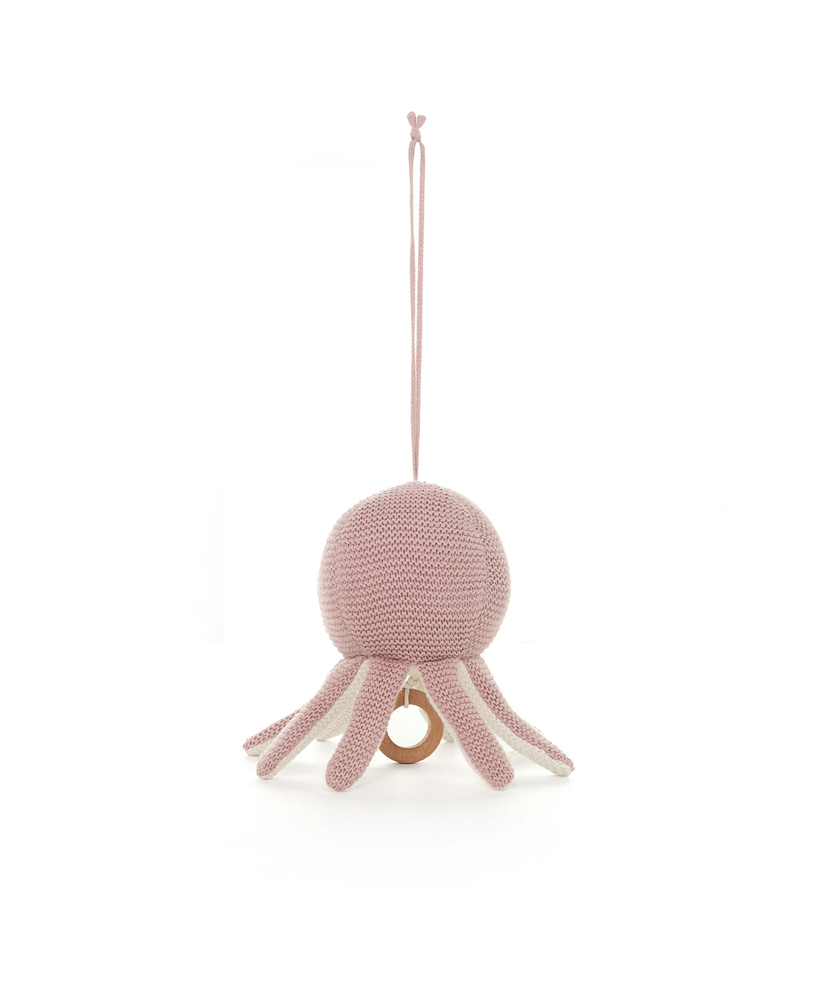 Ozy Octopus Cotton Knitted Stuffed Soft Music Toy (Cameo Pink & Ivory)