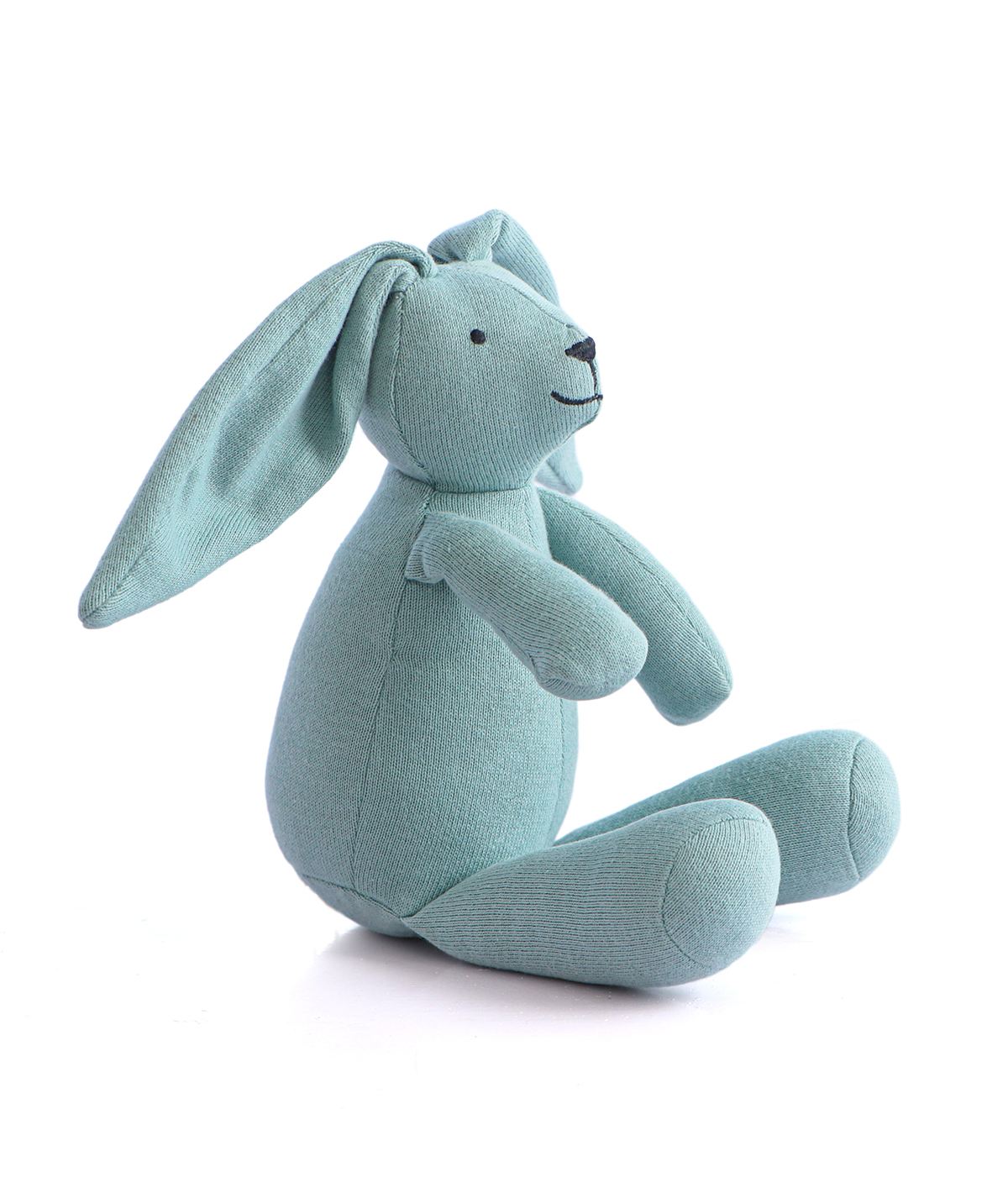 Rabbit Dull Blue Cotton Knitted Stuffed Soft Toys for Babies / Kids