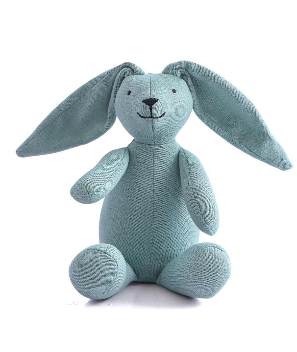 Rabbit Dull Blue Cotton Knitted Stuffed Soft Toys for Babies / Kids