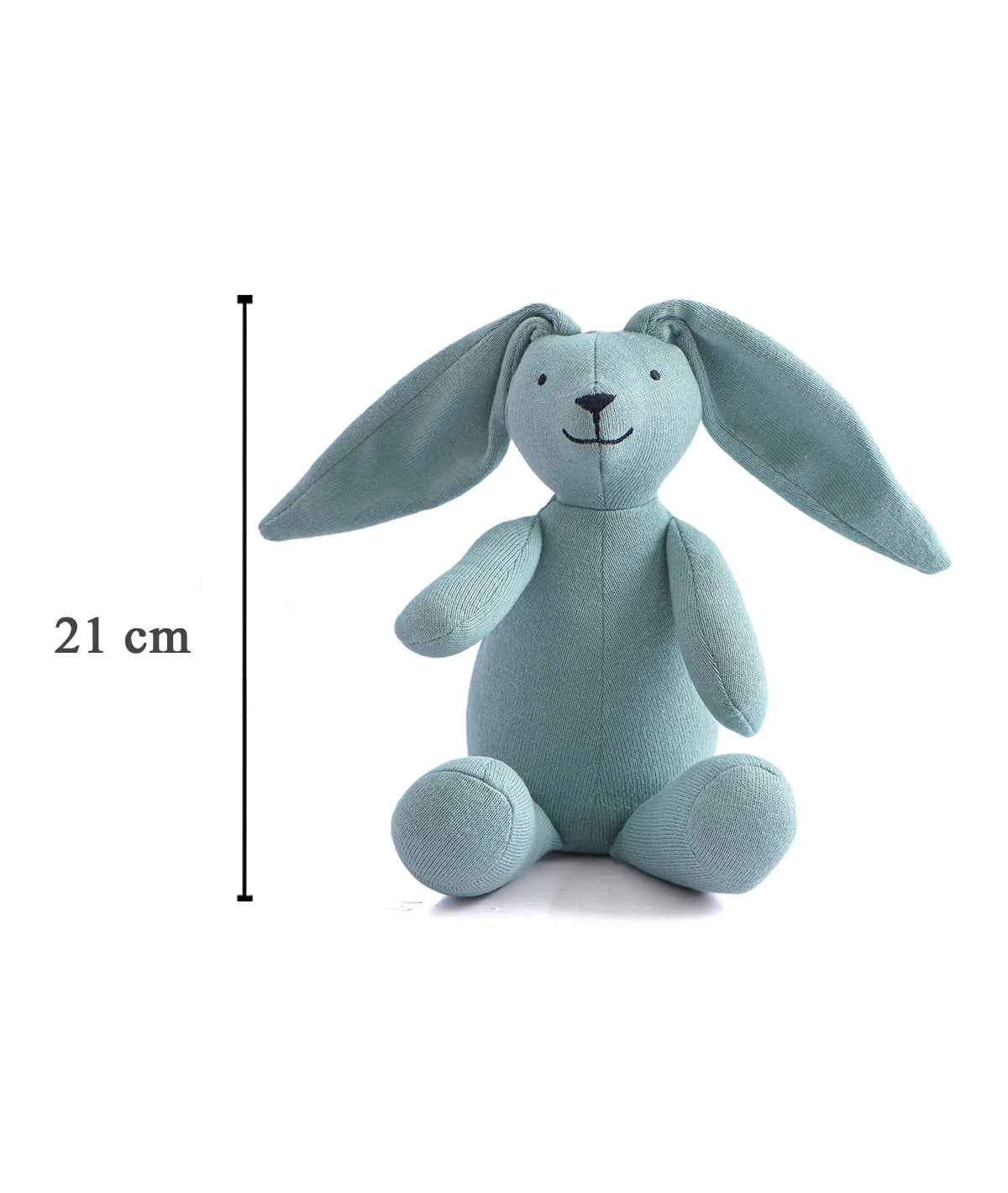 Rabbit Dull Blue Cotton Knitted Stuffed Soft Toys for Babies / Kids