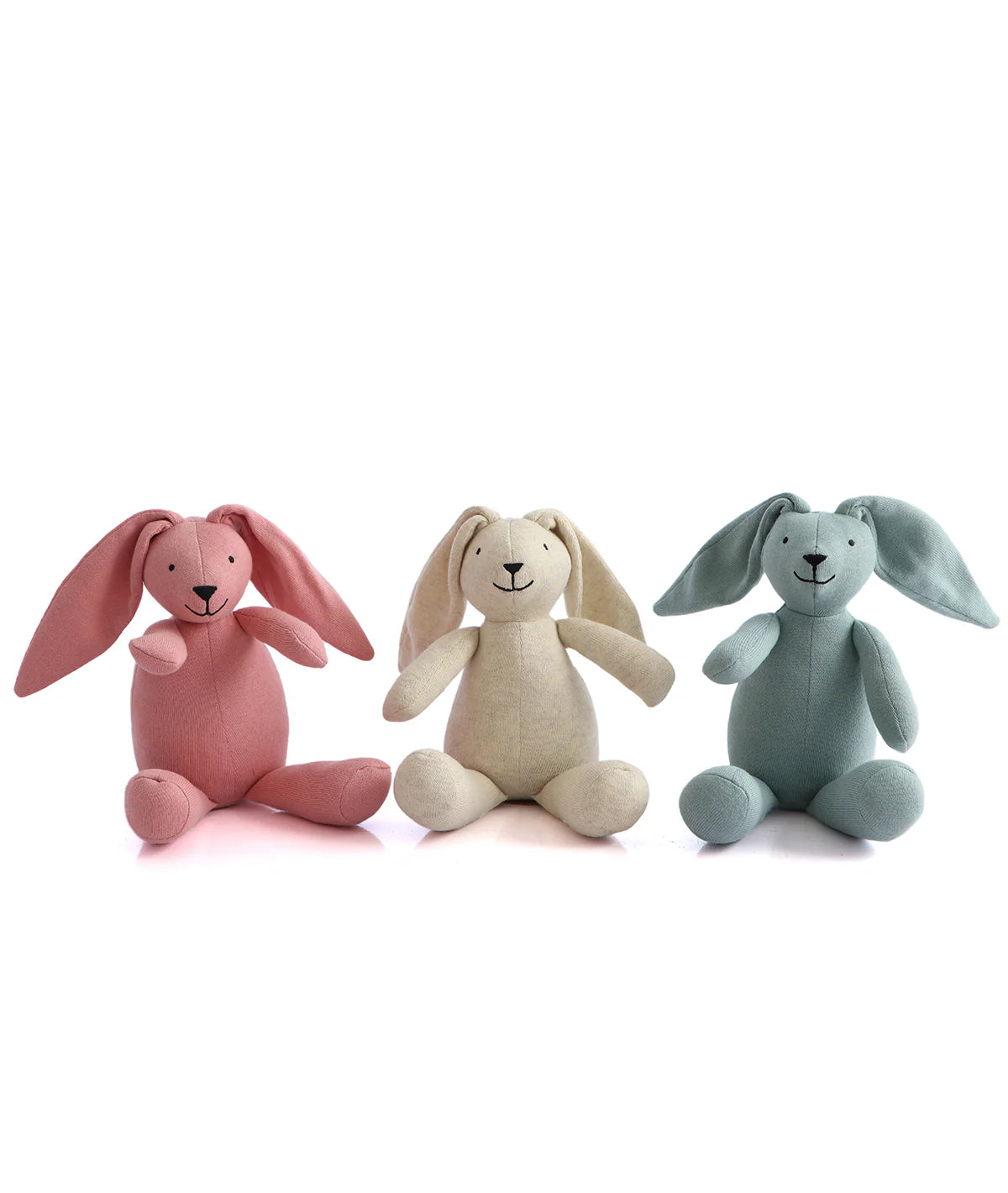 Rabbit Dull Blue Cotton Knitted Stuffed Soft Toys for Babies / Kids