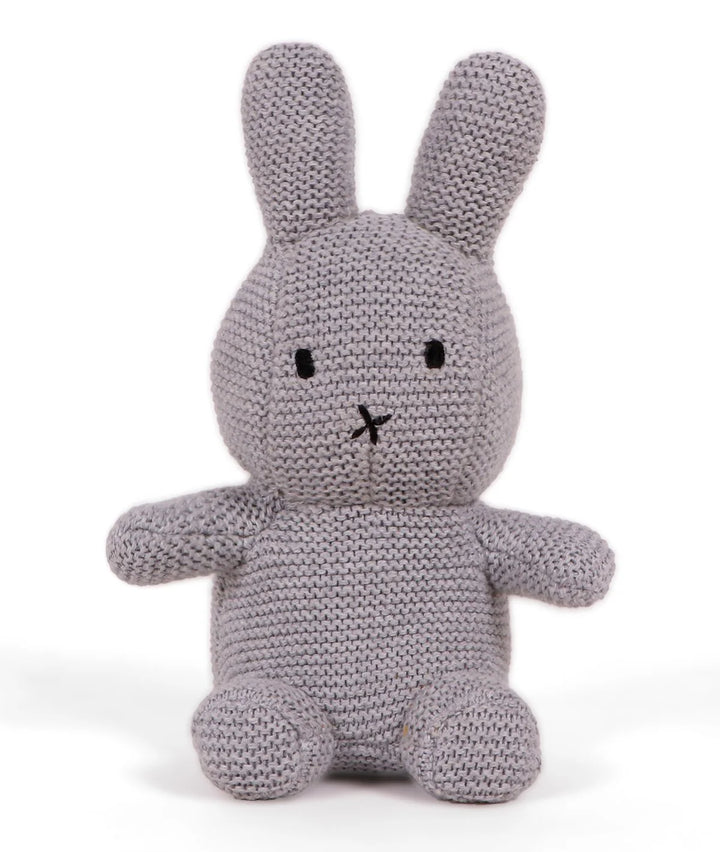 Bobby Bunny Grey Cotton Knitted Stuffed Soft Toy for Babies / Kids